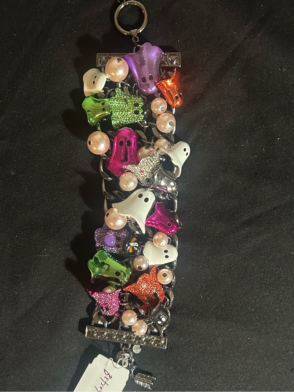Betsey Johnson Multicolor Ghost & Pearl Charm Bracelet